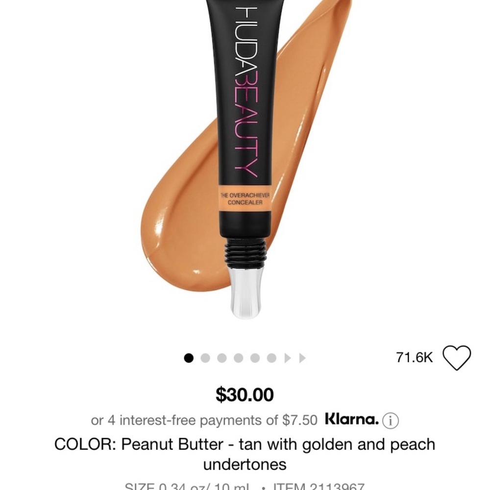 USED HUDA Beauty Concealer Peanut Butter